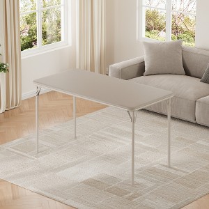 47" Rectangle Folding Table, Card Table with Anti-Slip Feet Caps, Scratch & Stain Resistant, Collapsible Legs Portable for Indoor Outdoor  Office - 1 of 4