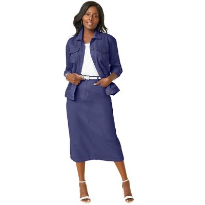 Jessica London Women's Plus Size Classic Cotton Denim Jacket