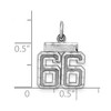 Black Bow Jewelry Sterling Silver, Varsity Collection, Small D/C Pendant, Number 66 - 3 of 4