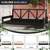 GDFStudio Joe Patio Acacia Wood Twin Size Porch Swing Bed with 16.4ft Hemp Ropes - 3 of 4