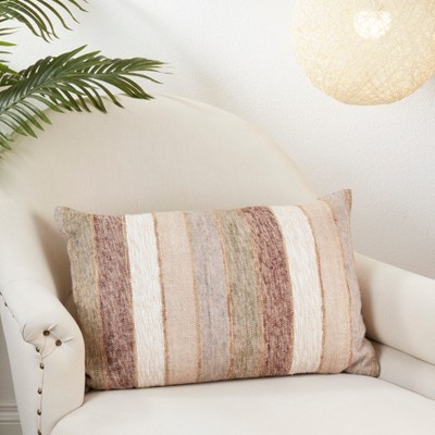 Classic Chic Striped Rectangular Cotton Throw Pillow