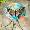 Evergreen 18" Glitter Hand Painted and Embossed Bird Bath, Butterfly - 2 of 4
