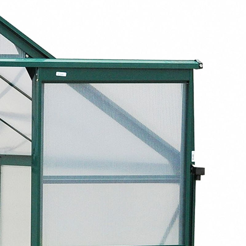 Outsunny 6.2' x 8.3' x 6.6' Polycarbonate Greenhouse, Heavy Duty Outdoor Aluminum Walk-in Green House Kit with Vent & Door for Backyard Garden, Green, 6 of 13