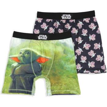 Star Wars Mens' The Mandalorian 2 Pack Grogu Boxers Underwear Boxer Briefs Black