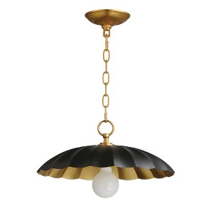 Maxim Lighting Primrose 1 - Light Pendant in  Black/Gold Leaf - 1 of 1