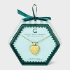 14K Gold Dipped Heart Charm Initial Necklace - A New Day™ Gold - 3 of 4