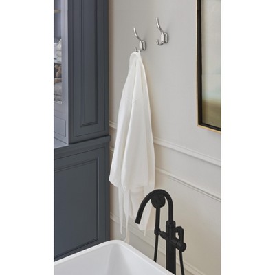 Granlyn Chrome Double Prong Decorative Metal Wall Hook