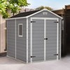Keter Manor 6 x 8 Foot All Weather Garden Tool Outdoor Storage Shed Durable Resin Organizer with Lockable Double Doors and Fixed Window, Gray - 4 of 4