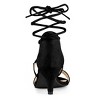 Allegra K Women's Elegant Faux Suede Lace Up Open Toe Kitten Heel Sandals - 3 of 4