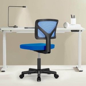 Lyngins Low-Back Ergonomic Mesh Office Chair, 360° Swivel Armless Desk Chair with Adjustable Height & Removable Cushion, Swivel Rolling Computer Chair - 1 of 4