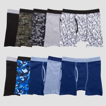Hanes Boys' 10pk Camo Soft Comfort Boxer Briefs - Colors May Vary