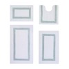 Hotel 4 PC Bath Rug 100% Premium Cotton Tufted Weave Two Tone Reversible Bathroom Rug, Super Soft Absorbent, Machine Washable Bath Mat - 2 of 4