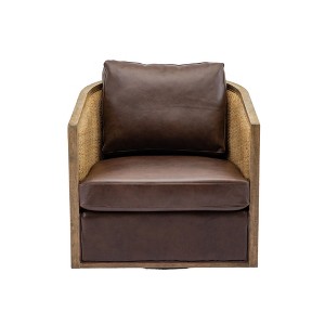 NicBex Swivel Accent Chair Modern 360� Rotating Barrel Chair with Rattan Frame for Bedroom,Living Room - 1 of 4