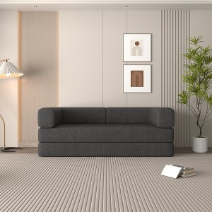 CAVINAS Convertible Sleeper Sofa Bed with Cylindrical Pillow,Corduroy Folding Mattress Couch with Fixed-Shape Frame,Floor Sofa for Living Room - 1 of 4