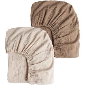 LISM 2 PCS Cotton Crib Sheets Baby Sheets for Standard Crib Mattress, 52"x 28" - 1 of 4