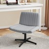 Costway Criss Cross Chair No Wheels with Soft-Padded Wide Seat Adjustable Height Modern Beige/Gray - 2 of 4