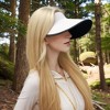 Anna-Kaci Women's Wide Brim Sun Visor Hat with Contrast Trim and Adjustable Back Strap - 3 of 4