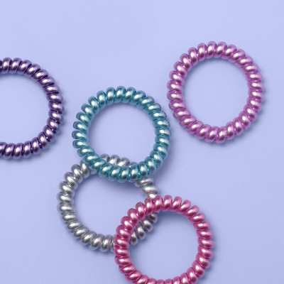 Girls' 5pk Spiral Hair Ties - More Than Magic™