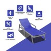 LeisureMod Marlin Patio Sling Chaise Lounge Chair With Arms in Grey Aluminum, Black - 3 of 4