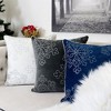 Tramull Velvet Holiday Pillow Cover 20x20 with Silver Snowflake Embroidery, Christmas Winter Decor for Couch Bed - 2 of 4