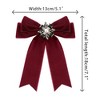 INSPIRE CHIC Women's Imitation Pearl Rhinestone Elegant Velvet Pre-Tied Bow Tie Brooch for Wedding Party - 2 of 4