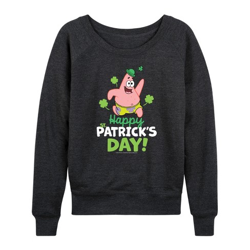 Women's - SpongeBob Squarepants - Happy St Patricks Day Lightweight French Terry Slouchy - image 1 of 4