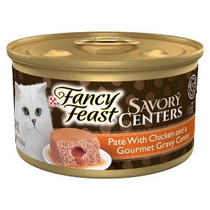Purina Fancy Feast Savory Centers Paté with Chicken and a Gourmet Gravy Center Wet Cat Food - 3oz/24pk - 1 of 4