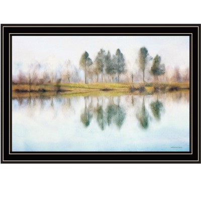 HomeRoots Lake Reflections Black Framed Print Wall Art
