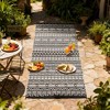 NAYSAYE Outdoor Rug Reversible Waterproof Plastic Straw Mat Portable with Carry Bag for Patio, White and Black - 3 of 4