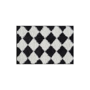 World Rug Gallery Diamond Wave Shag Rug – Cozy Feel for Living Room, Bedroom, or Entryway – Anthracite Dark Gray – Medium Pile - 1 of 4
