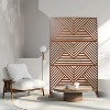 CAVINAS Patio Decorative Screens Metal Fence Privacy Screen with Striped Triangle Pattern for Outside and Garden, 76" H×48" W - 2 of 4