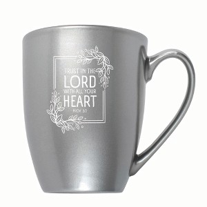 Elanze Designs Trust In The Lord With All Your Heart 10 ounce New Bone China Coffee Tea Cup Mug, Frosted Blue - 1 of 4