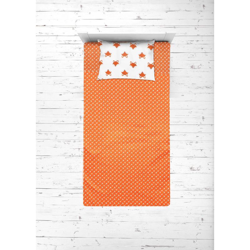 Bacati - Foxes Orange Gray 3 pc Toddler Bed Sheet Set, 3 of 8