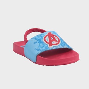 Boys' The Avengers Slide Sandals - Blue - 1 of 4