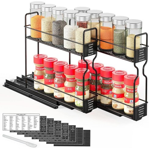 Pull Out Spice Rack Organizer no Jars Included For Cabinet with Labels 2 Drawers 2 tier spaceaid Target