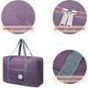Hachikiko Foldable 25L Travel Duffel Tote, Waterproof Carry On Luggage for Frontier Airlines, Overnight Gym Bag,Purple - 3 of 4