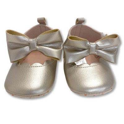 Baby Girls' Bow Crib Shoes - Cat & Jack™ Gold 0-3M