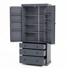 Ridstar 77 in. H Freestanding Kitchen Pantry Cabinet with 3 Adjustable Shelves, 8 Door Shelves & 3 Drawers-Gray - 3 of 4