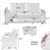 TiramisuBest 71" Plush Corduroy Loveseat Sofa with Square Storage Armrest & USB Port– Beige - 4 of 4