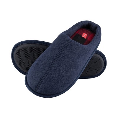 Hanes Mens ComfortSoft Fleece Memory Foam Slip on Clog Slippers with Indoor/Outdoor Sole