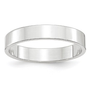 Black Bow Jewelry 4mm 10K Rose, White, or Yellow Gold Lightweight Flat Standard Fit Band - 1 of 4