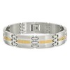 Black Bow Jewelry 19mm Stainless Steel & 14K Yellow Gold Accent Link Bracelet, 8.5 Inch - 3 of 4