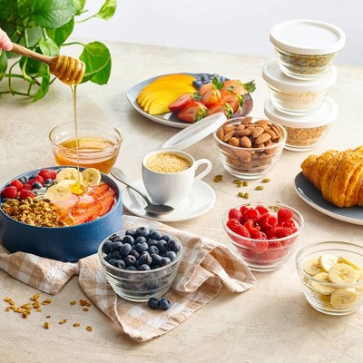 16-Piece Set of Small Glass Bowls with Airtight Lids - Thumbnail 2