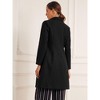 Allegra K Women's Winter Notch Lapel Mid-Long Single-Breasted Overcoat Pea Coats - 3 of 4