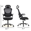 FONTOI Task and Office Chairs, Office Chair with Flip-up Armrests and Headrest, Swivel Task Chair for Home Office, Black, 26.7"*46"*26.7" - 2 of 4