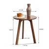 Natural Solid Oak Wood Round End Table - Side Table, Coffee Table, Night Stand, Easy to Assemble, for Living Room Bedroom & Balcony - 2 of 4