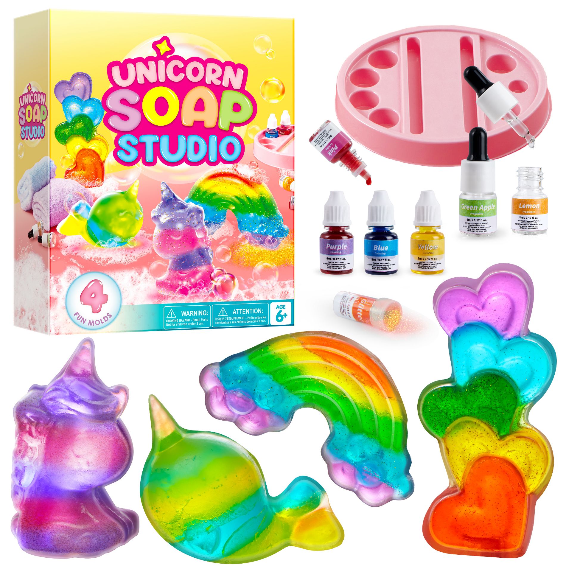 Joyfy Soap Making Kit for Kids, DIY Arts and Crafts, Unicorn Girl Gifts, STEM Toys Science Kits, Christmas Birthday Gifts for Boys Girls Ages 6 7 8+