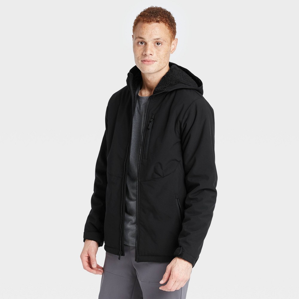 Men's Softshell Sherpa Jacket - All in Motion Black XXL