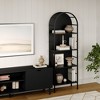 Stead 4 Tiered Black Arched Bookshelf Bookcase - Stylish, Modern Home Decor - Wooden Open Arched Cabinet with Shelves - 4 of 4