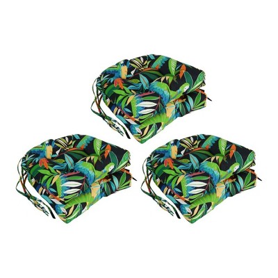 Blazing Needles, 16-inch Spun Polyester Patterned Outdoor U-shaped Tufted Chair Cushions (Set of 6)